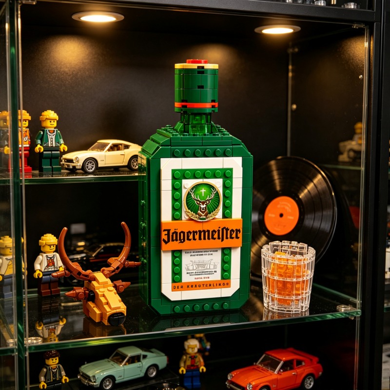 Building Block Mini - Jagermeister Liquor Bottle Bouwstenen Set Mini