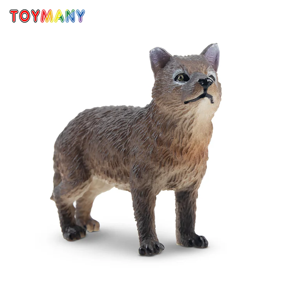 Action Figure Stand - Toymany Simulatie Staande Grijze Wolf Welp
