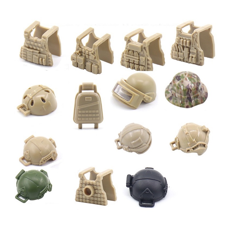Lego Minifigure Holder - 5 Stuks Soldaat Helm Tactisch Vest