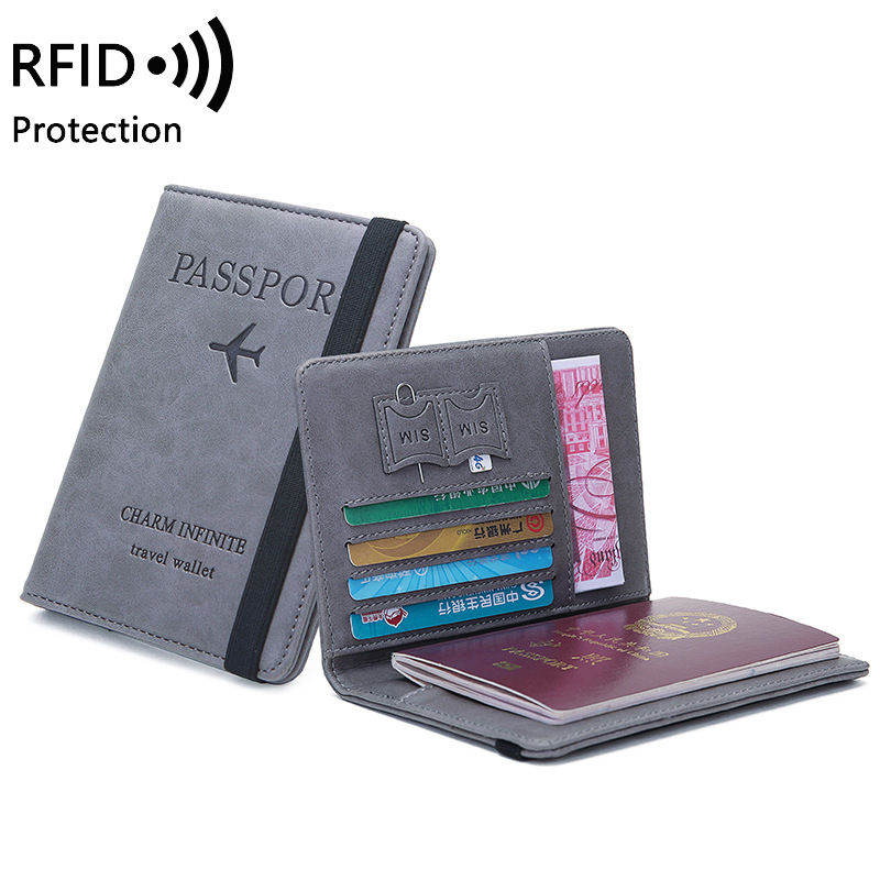 Card Top Loader - Unisex PU lederen paspoorthouder - RFID-blokkerende