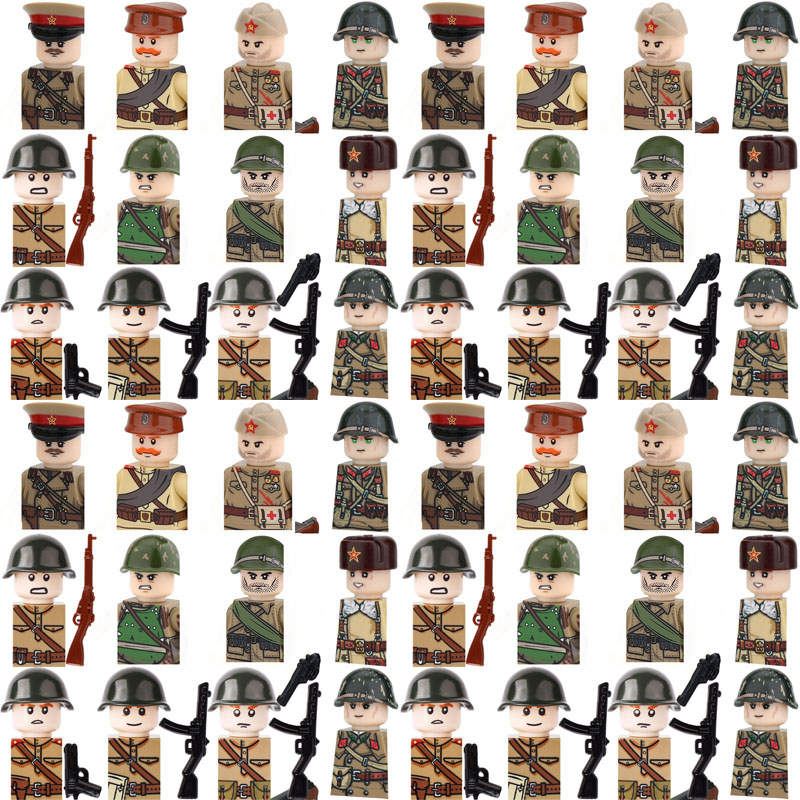 Lego Minifigure Holder - MOC Militaire Sovjet Soldaat Figuren Bouwsteen