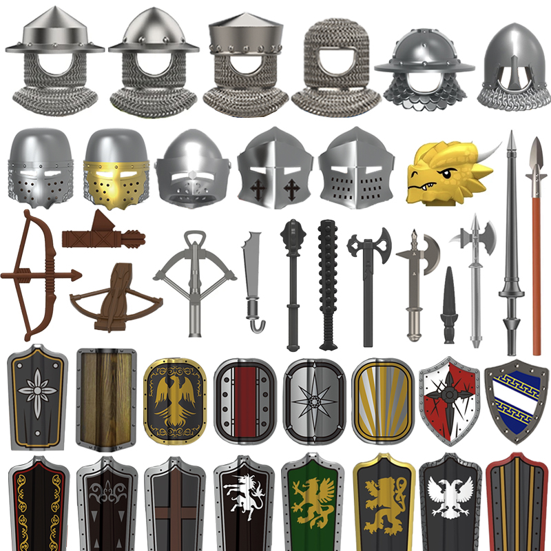Lego Minifigure Holder - Middeleeuws kasteel soldaat actiefiguren bouwsteen imperium