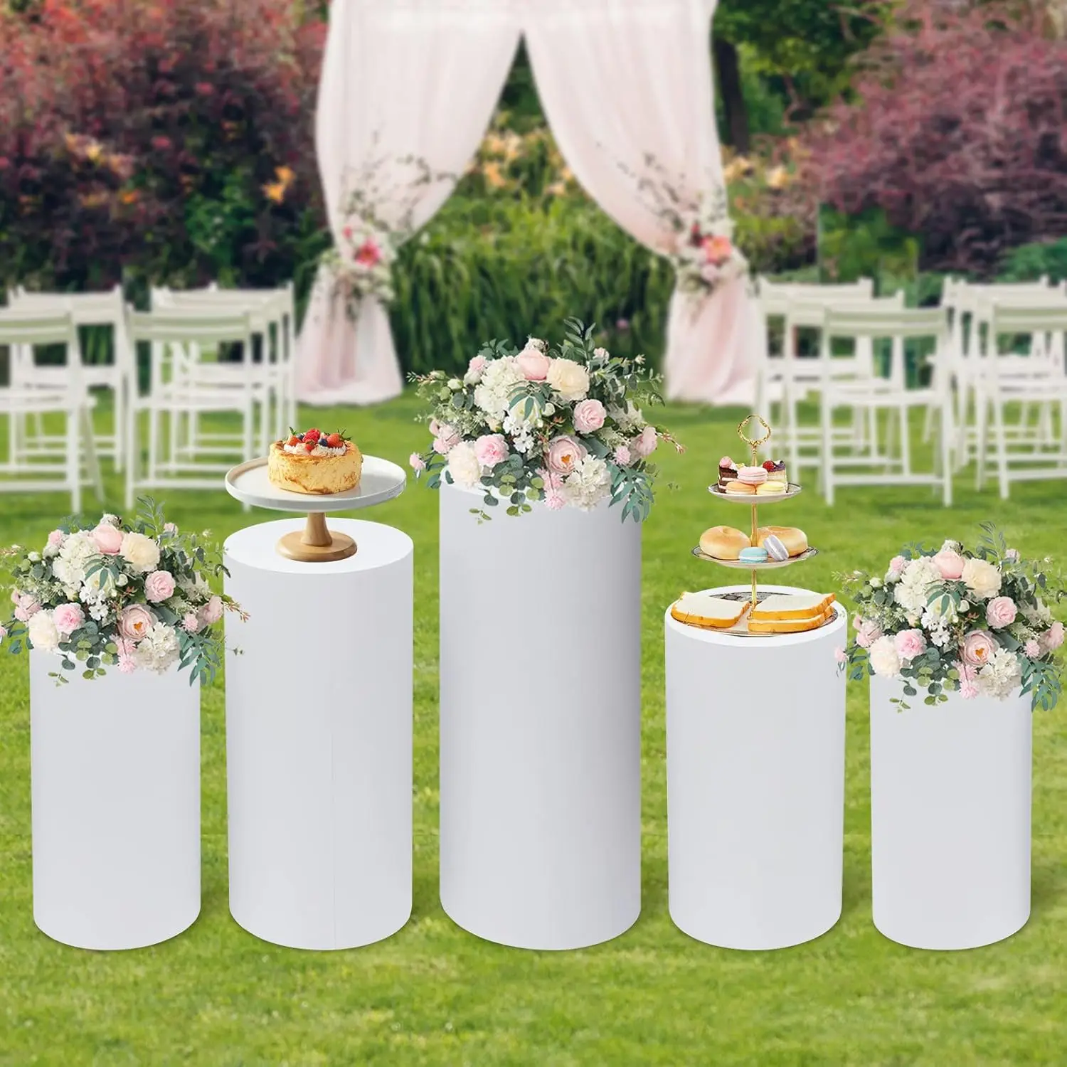 5-delige set witte cilindrisch - Display Risers Set recensie en prijs