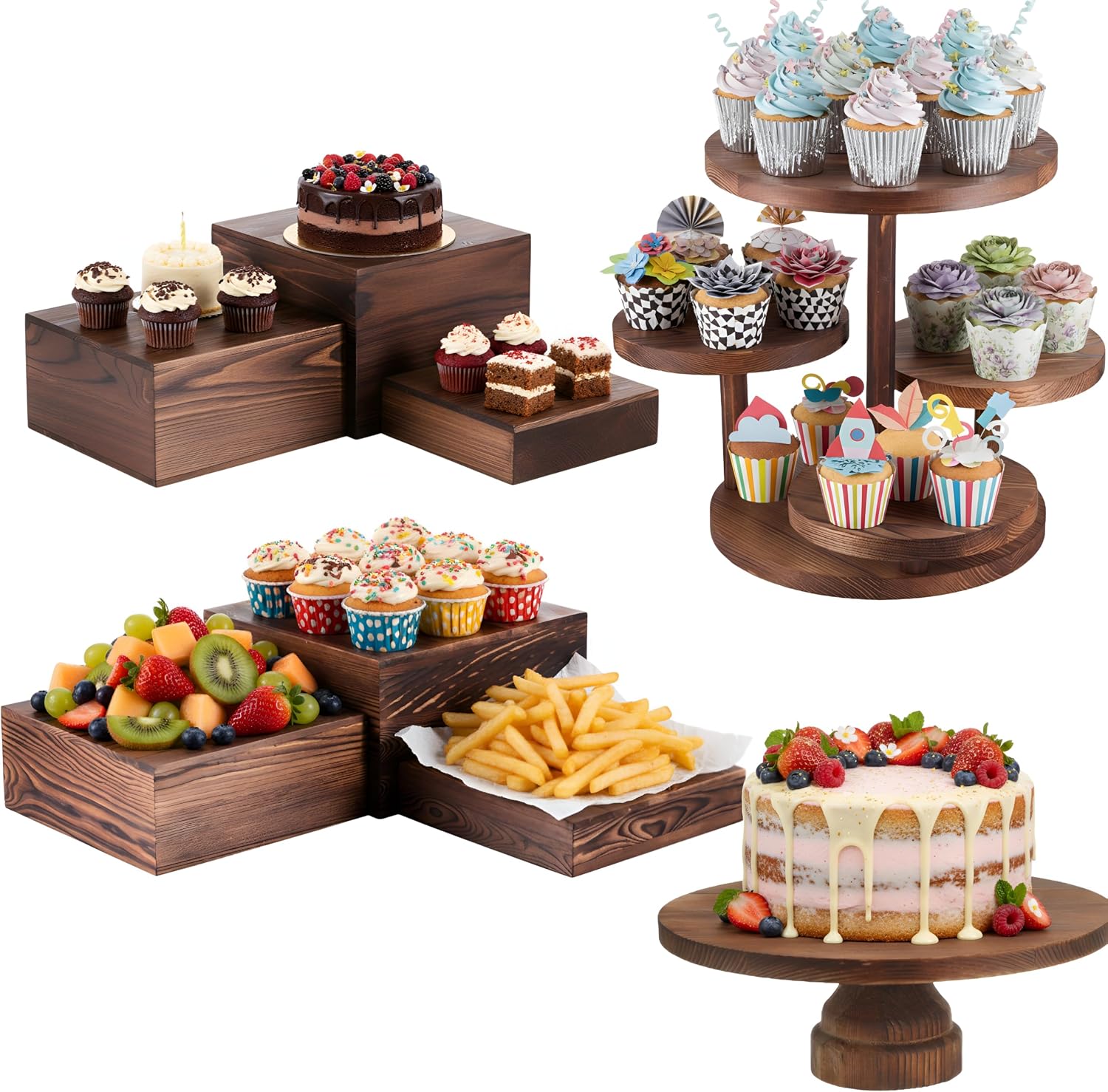 4-laags ronde cupcaketoren sta - Display Risers Set recensie en prijs